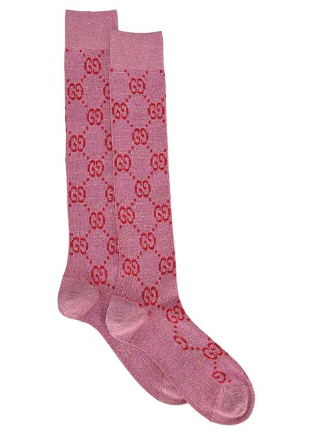 gucci pink logo socks|grey and pink gucci socks.